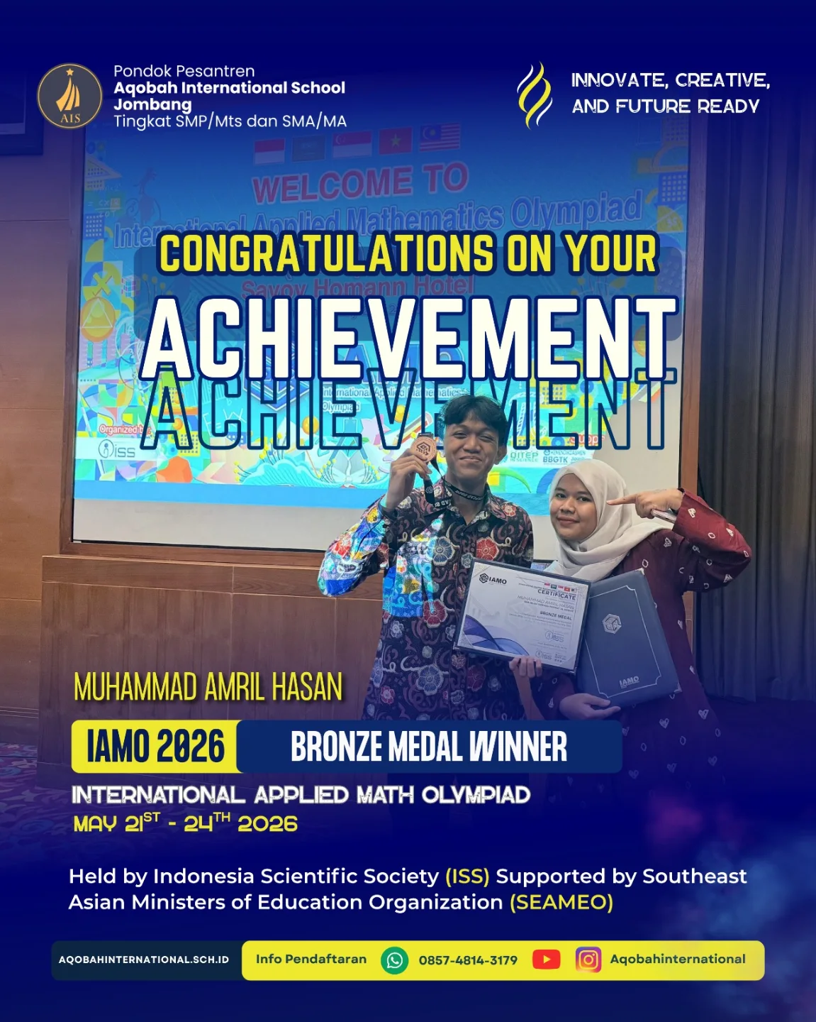 Muhammad Amril Hasan Sukses Raih Medali Perunggu IAMO 2026 Tingkat Internasional